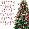 Decorações de Natal 36 Pcs Decoração de Árvore Bolas e Doces com Varas Enchimento Artesanato para Festa 231025