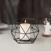 Подсвечники с геометрическим рисунком, винтажный металлический чайный светильник для украшения домашнего стола, вечеринки, свадьбы, гостиной, рождественского декора 231025