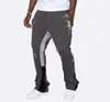 Calças masculinas flared sweatpants empilhados suor de alta qualidade calças corredores carga 231025