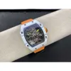 운동 시계 Richd Mill Superclone Watch RM27-02 Tourbillon 고품질 기계식 운동 스켈레톤 다이얼 액티브 TourbillonFabric 스트랩