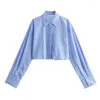 Women's Blouses 2023 Short Shirt Chic Lapel Pocket Blouse With Frayed Pleated Cuffs 2 Colors Official Store
