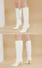 Womens Fashion Sexy Pointed Thin Heel Knee High Long Boots Spring Autumn Panel Side Zipper Designer 230922