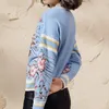 Pulls pour femmes Floral Couronne Broderie Pull Noir Femmes Demi-Col Roulé À Manches Longues Pulls Piste Rétro Jumper Lâche Printemps Tops