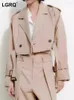 Jaquetas femininas 2023 moda personalidade curta borda áspera design trench jaqueta elegante temperamento cor sólida casaco casual 19f3731