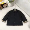 New cotton jacket for kids Winter Warm baby clothing Size 100-160 Checkered lining children overcoat Oct25