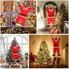 Decorações de natal sl flanela papai noel roupas de escalada decorações de parede pendurado presentes ornamentos de férias pingentes engraçados 231025