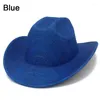 Baretten Fedora Hoeden Trilby Caps Vrouwen Mannen Fedora Jazz Hoed Western Cowboy Cowgirl Krullend Cap Wol Blower Party Chapeau Zon