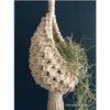 Tapisserier Macrame Rope Plant Wall Hanging Tassel Flower Basket Net Bag Tapestry Cotton Boho Chi Woven Art For Apartment Dorm