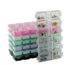 12 rutnät Clear Empty Storage Box Rhinestone Akrylkristallpärlor smycken dekoration nagelkonst tillbehör piller container bri