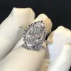 18k Moissanite Ring Luxe Simulatie Diamanten Ringen Bruiloft Verlovingsring Voor Dames