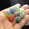 Beads Round 16mm Charms Flower Petals Handmade Lampwork Glass Loose For Jewelry Making DIY Crafts Findings