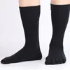 Chaussettes pour hommes 1 paires hommes cinq doigts longs ensemble Lycra bande déodorant antibactérien sport fendu orteil bas casual pur coton chaussette