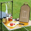 Camp Kitchen 8 Pcs/set Outdoor Camping Cookware Set With Knife Utensil Spoon Portable Picnic Kitchen Utensils Tableware Storage Handbag 231025