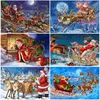 Noel dekorasyonları diy Noel Baba 5d elmas boyama tam karayolu kare karikatür diamont nakış çapraz dikiş Noel hediye ev dekor 231025