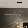 Kroonluchters Nordic LED-restaurantkroonluchter voor slaapkamer keuken woonkamer El Shop bibliotheek zwart gouden verstelbare hanglamp