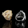 معدل بالجملة العرض الصليب الماس الدائري مختبر فريد من نوعه خاتم الخطوبة كروس شانك جولة 14K خاتم الذهب الصلب