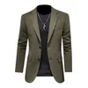 New Men's Suits Business Casual Suit Double breasted Solid Color Large Size Suit Slim Fit Olive Green Single Suit Wedding Dress