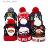 Czapki do czapki/czaszki Kreatywne miganie LED LED Świąteczny świąteczny śnieżny Snowman ciepły kolor dzianinowy prezent świąteczny na noworoczny impreza Decorl231025