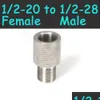 1/2-20 Female To 1/2-28 Male Fuel Filter Stainless Steel Thread Adapter Screw Converter For Napa 4003 Wix 24003 Unf Unef Drop Deliver Dhbhr