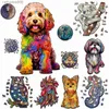 Puzzles Clever Little Dog Wooden Animal Puzzle For Adults Children DIY Crafts Animal Shaped Jigsaw Educational Interactive Puzzles ToysL231025