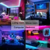 Tira de luz LED USB Bluetooth con retroiluminación de diodo de escritorio de TV autoadhesiva flexible RGB SMD5050 5V 231025