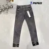 Paarse gloednieuwe designer heren jeans dames denim broek nooddeed gescheurde fietser Jean Slim Fit Motorcycle mannen kleding