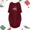 Повседневные платья, женские рождественские праздничные вечерние забавные свободные мягкие эластичные платья с длинными рукавами и карманами