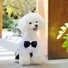 Vestuário para cães Roupas para animais de estimação Cachorrinho Macacão Terno Laço Smoking Camisa Elegante Casamento Formal - S M L XL XXL Branco Preto 20A