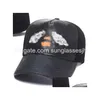 Esigner Snapbacks Sombreros con cabeza de tigre Abeja Serpiente Malla Bordado ajustado Unisex Fútbol Baloncesto Gorros para el sol Sombrero plano Hip Hop al aire libre