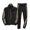 2024 autumn winter fashion Red green stripes twist Men's tracksuit luxury MUSIC Zipper pocket mens designer windbreaker breathable