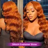 Lace Wigs Ginger Orange 13x6 HD Lace Front Wigs Human Hair Bone Body Wave 13x4 Human Hair Lace Frontal Wigs Transparent Lace Wig For Women 231024