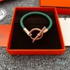 Classic Glenan Leather Copper Charm Lady Sier Ladies Bijoux en or rose Femmes et hommes Bracelet de chaîne de crochet