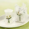 Candele 10 pezzi / lotto Fiore di candela cilindrico per regali di souvenir di compleanno per feste di matrimonio Bomboniere