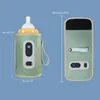 Babyflaskor# USB Matning Bottle Warmer Baby Bottle Travel Cover Heat Keeper med justerbar konstant Temperatur Portable Milk Heater 231024