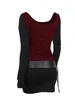 Casual Dresses Dressfo Långärmad miniklänning Kontrast Colorblock Bicolor Lace Up Slim Fit Scoop Neck Two Tone Gothic för kvinnor