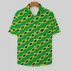 Heren casual shirts Jamaicaanse vlag Jamaica mode vakantie shirt Hawaiiaanse nieuwigheid blouses mannelijk patroon groot formaat 3XL 4XL