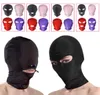 Masque à capuche fétichiste à bouche ouverte, respirant, jeu pour adultes, fête érotique, yeux Sexy, couvre-chef BDSM, esclave, jouet sexuel Q08181039678