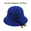 Berets menina elegante pescador boné outono inverno quente chapéu feminino vintage retro feltro balde bowler cloche chapéus