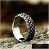 Band Rings New Creative Designs Rings Stainless Steel Dragon Ring For Men Vintage Scale Jewelry Drop Delivery Dhgarden Otcg7