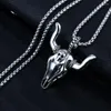 Colares de pingente Mens Moda Punk Boi Bull Head Colar Corrente de Aço Inoxidável