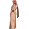 Casual klänningar ramadan muslimsk mode satin maxi för kvinnor hijab klänning eid abaya dubai kalkon abayas islam caftan robe longue femm2988