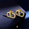 Valentino Designer-Ohrring, Buchstabe V-Logo-Bolzen, mehrfarbig, luxuriöser Damen-Reifenschmuck, VLlogo-Kristallperlen-Ohrringe für Damen, 546547