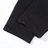 Lila Jean Amiiris Designer Jeans Herren Mode Herren perforiert Cashew Blossom Patch Street Trendy Fit Small Foot 0kab