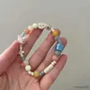Chain Cute Rabbit Bracelet Ceramics Cream Color Hand Rope Cartoon Hand Ring Women Sweet Jewelry Accessories R231025