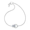 Pulseira Swarovski de alta qualidade feminina com cristal incrustado anel de diamante interligado contas de transporte de diamante completo anel duplo oco pulseira