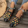 Geklede schoenen Platte schoenen Mode Halloween-print Mocassins Damesschoenen 2023 Nieuwe Loafers met ronde neus Kleurblok Casual minimalistische canvas schoenen T231025