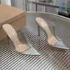 2024 Orijinal deri tasarımcı elbise ayakkabıları seksi tül üst kaliteli kadın topuklu küçük balık ağız ince yüksek topuk kadın sandaletler 35-42 elbise ayakkabı parti fabrikası kutu