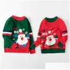 Jersey Ropa de Navidad Bebés Suéter Niños Niñas Chorlito Niños Ropa de fondo cálido Ropa de punto para niños Tops Y1024 Entrega de gotas DHJVS