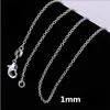 Kedjor 925 Sterling Silver 10st 1mm Circle Chain Necklace For Women 45-60cm Fashion Party Wedding Accessories Juvelry Christmas Gifts