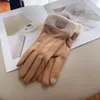 Guanti da donna di lusso Guanti da uomo Guanti con punta delle dita firmati lana di pecora da uomo Guanti a cinque dita Guanti impermeabili in pelle da motociclista per fitness termico in velluto